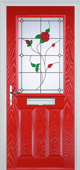 Marylebone Pelerine composite door in Poppy Red