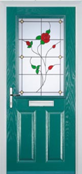 Marylebone Pelerine composite door in Turquoise Blue