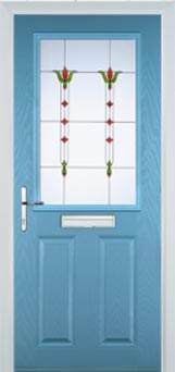 Marylebone Autumn Falls composite door in Pastel Blue