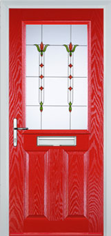 Marylebone Autumn Falls composite door in Poppy Red