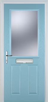 Marylebone Gold Lead composite door in Duck Egg Blue