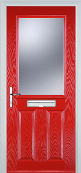 Marylebone Gold Lead composite door in Poppy Red
