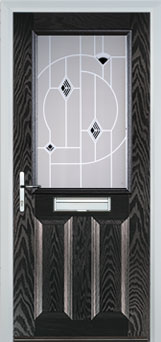 Marylebone Murano composite door in Black-Brown