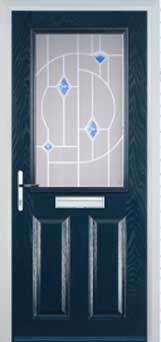 Marylebone Murano composite door in Dark Blue