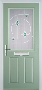 Marylebone Murano composite door in Chartwell Green