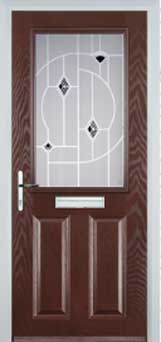 Marylebone Murano composite door in Darkwood