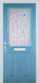 Marylebone Murano composite door in Pastel Blue