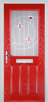 Marylebone Murano composite door in Poppy Red