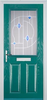 Marylebone Murano composite door in Turquoise Blue