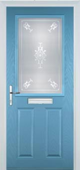 Marylebone Stippolyte composite door in Pastel Blue