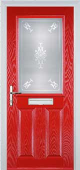 Marylebone Stippolyte composite door in Poppy Red