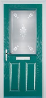 Marylebone Stippolyte composite door in Turquoise Blue