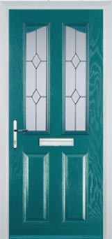 Richmond Charcoal Sticks composite door in Turquoise Blue