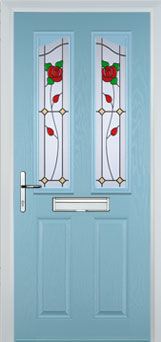 Richmond Pelerine composite door in Duck Egg Blue