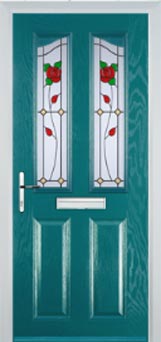 Richmond Pelerine composite door in Turquoise Blue