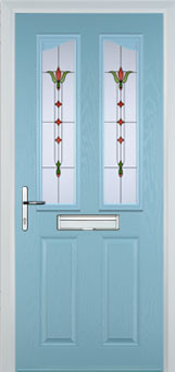 Richmond Autumn Falls composite door in Duck Egg Blue