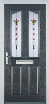 Richmond Autumn Falls composite door in Anthracite Grey