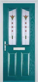 Richmond Autumn Falls composite door in Turquoise Blue