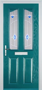 Richmond Murano composite door in Turquoise Blue