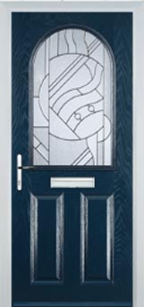 Wimbledon Abstract Bevel composite door in Dark Blue