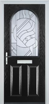 Wimbledon Abstract Bevel composite door in Black