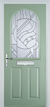 Wimbledon Abstract Bevel composite door in Chartwell Green