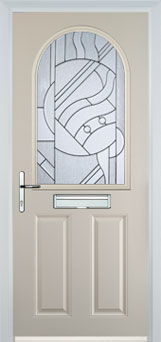Wimbledon Abstract Bevel composite door in Cream