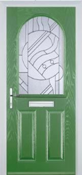 Wimbledon Abstract Bevel composite door in Fern Green