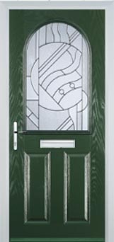 Wimbledon Abstract Bevel composite door in Green