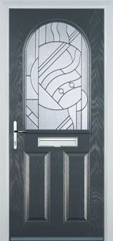 Wimbledon Abstract Bevel composite door in Anthracite Grey