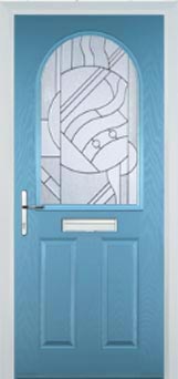 Wimbledon Abstract Bevel composite door in Pastel Blue