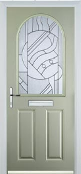 Wimbledon Abstract Bevel composite door in Pebble Grey