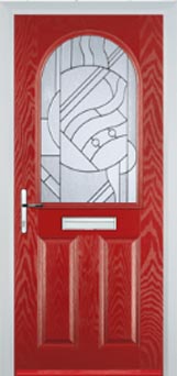 Wimbledon Abstract Bevel composite door in Red