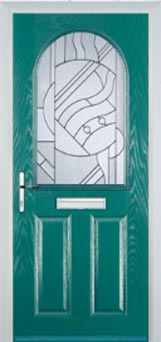 Wimbledon Abstract Bevel composite door in Turquoise Blue