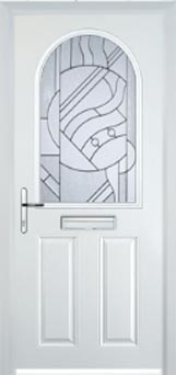 Wimbledon Abstract Bevel composite door in White