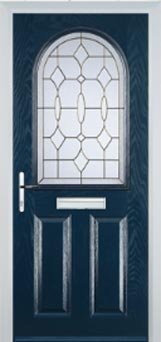 Wimbledon Clear Bevel composite door in Dark Blue