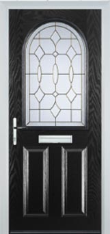 Wimbledon Clear Bevel composite door in Black