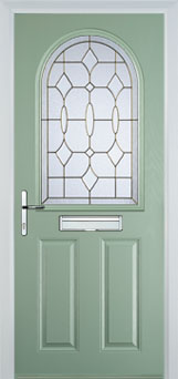 Wimbledon Clear Bevel composite door in Chartwell Green