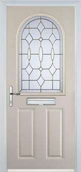 Wimbledon Clear Bevel composite door in Cream