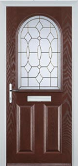 Wimbledon Clear Bevel composite door in Darkwood