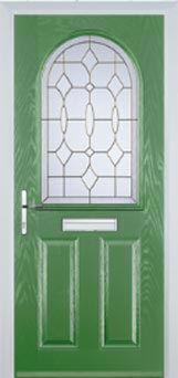 Wimbledon Clear Bevel composite door in Fern Green