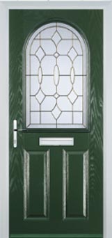 Wimbledon Clear Bevel composite door in Green