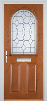 Wimbledon Clear Bevel composite door in Oak