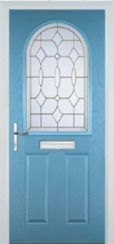 Wimbledon Clear Bevel composite door in Pastel Blue