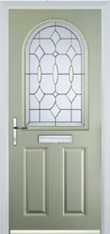 Wimbledon Clear Bevel composite door in Pebble Grey