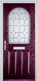 Wimbledon Clear Bevel composite door in Purple Violet