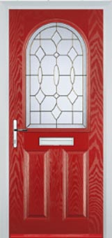 Wimbledon Clear Bevel composite door in Red