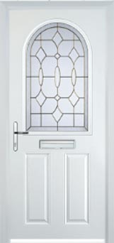 Wimbledon Clear Bevel composite door in White