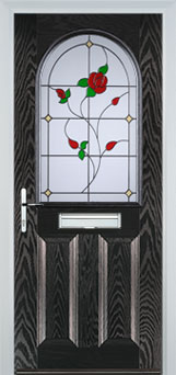 Wimbledon Pelerine composite door in Black-Brown