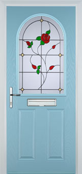 Wimbledon Pelerine composite door in Duck Egg Blue